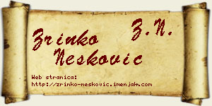 Zrinko Nešković vizit kartica